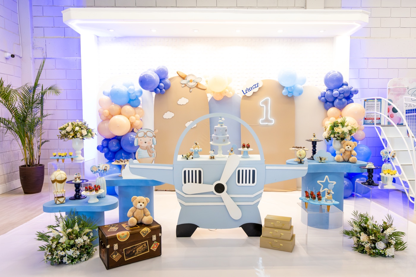 Decoração de festa com tema Aviação